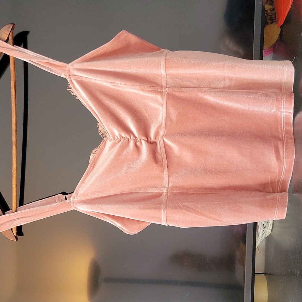 Pink Davi & Dani velvety tank top